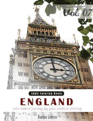 England: Place Country Landscapes, Grey Scale Photo Adult Coloring Book, Mind Relaxation Stress Relief Coloring Book Vol7.: Ser 1