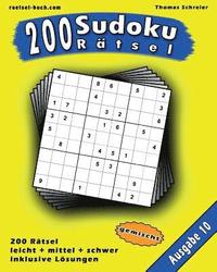 bokomslag 200 gemischte Zahlen-Sudoku 10: 200 gemischte 9x9 Sudoku mit Lösungen, Ausgabe 10