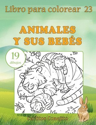 bokomslag Libro para colorear Animales y sus Bebés: 19 dibujos