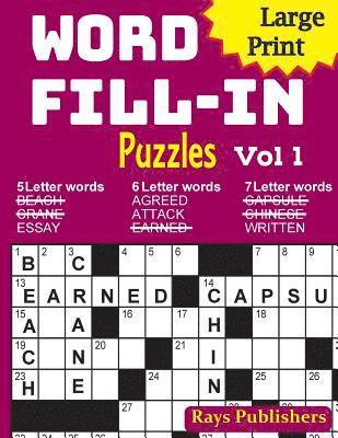 Large Print Word Fill-in Puzzles 1