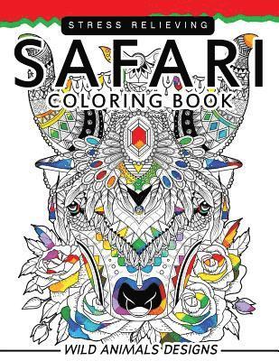 bokomslag Safari Coloring books: Wild Animals Flowers Mandala and Doodle Pattern