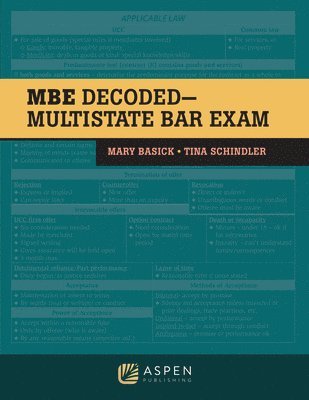 Mary Basick, Tina Schindler - The MBE Decoded: Multistate Bar Exam, Häftad
