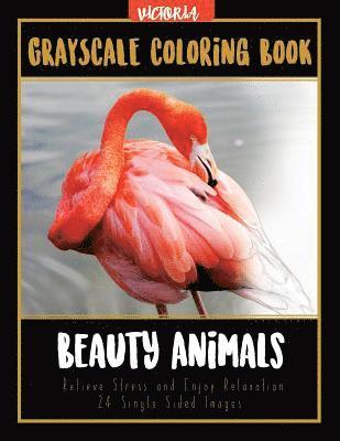 Victoria - Beauty Animals Grayscale Coloring Book: Relieve Stress and Enjoy Relaxation 24 Single Sided Images, Häftad