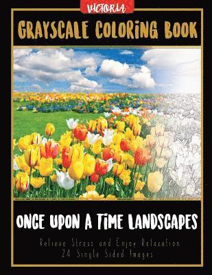 Once Upon A Time Landscapes: Grayscale Coloring Book Relieve Stress and Enjoy Relaxation 24 Single Sided Images 1
