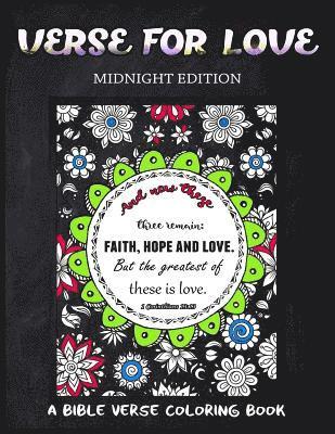 Verse For Love Midnight Edition: A Bible Verse Coloring Book for Adults, Chalk Board Style, for Prayer 1