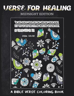 bokomslag Verse For Healing Midnight Edition: A Bible Verse Coloring Book for Adults, Chalk Board Style, for Prayer