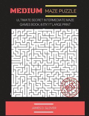 bokomslag Medium Maze Puzzle: Ultimate Secret Intermediate Maze Games Book, 8.5"x11" Large Print