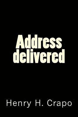 bokomslag Address delivered