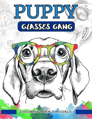 Puppy Glasses Gang Coloring Book For Adults: Pug Puppy and the gang with glasses 1