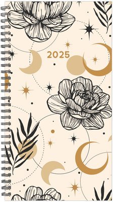 bokomslag Floral Moon 2025 3.5 X 6.5 Softcover Weekly Spiral