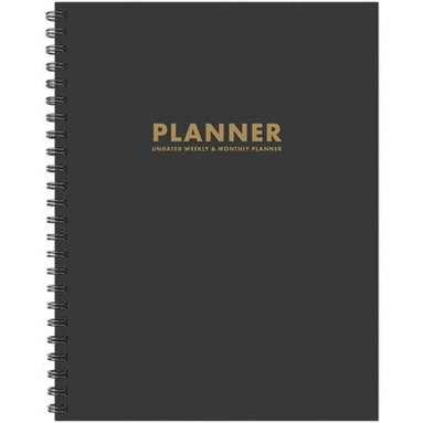 bokomslag Charcoal Gray 8.5 X 11 Undated Monthly Planner