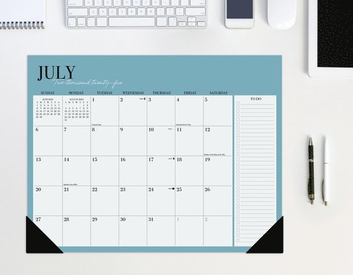 Modern Academic July 2025 - June 2026 22 X 17 Large Monthly Deskpad Calendar 1