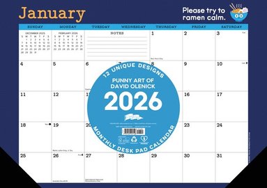 bokomslag Punny Art of David Olenick 2026 17 X 12 Small Monthly Deskpad