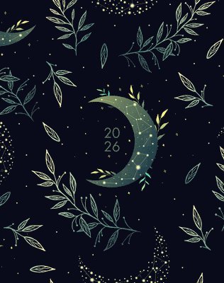 Floral Moon 2026 7.5 X 9.5 Booklet Monthly Planner