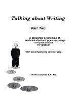 bokomslag Talking about Writing, Part 2: A Sequential Programme of Sentence Structure, Grammar, Punctuation and Usage for Grade 9 with Accompanying Answer Key