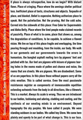 Occasional Work and Seven Walks from the Office for Soft Architecture