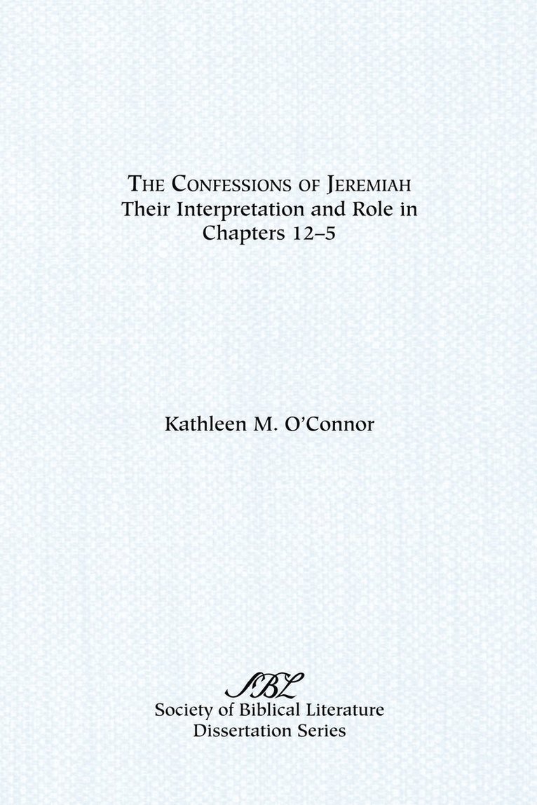 Confessions of Jeremiah