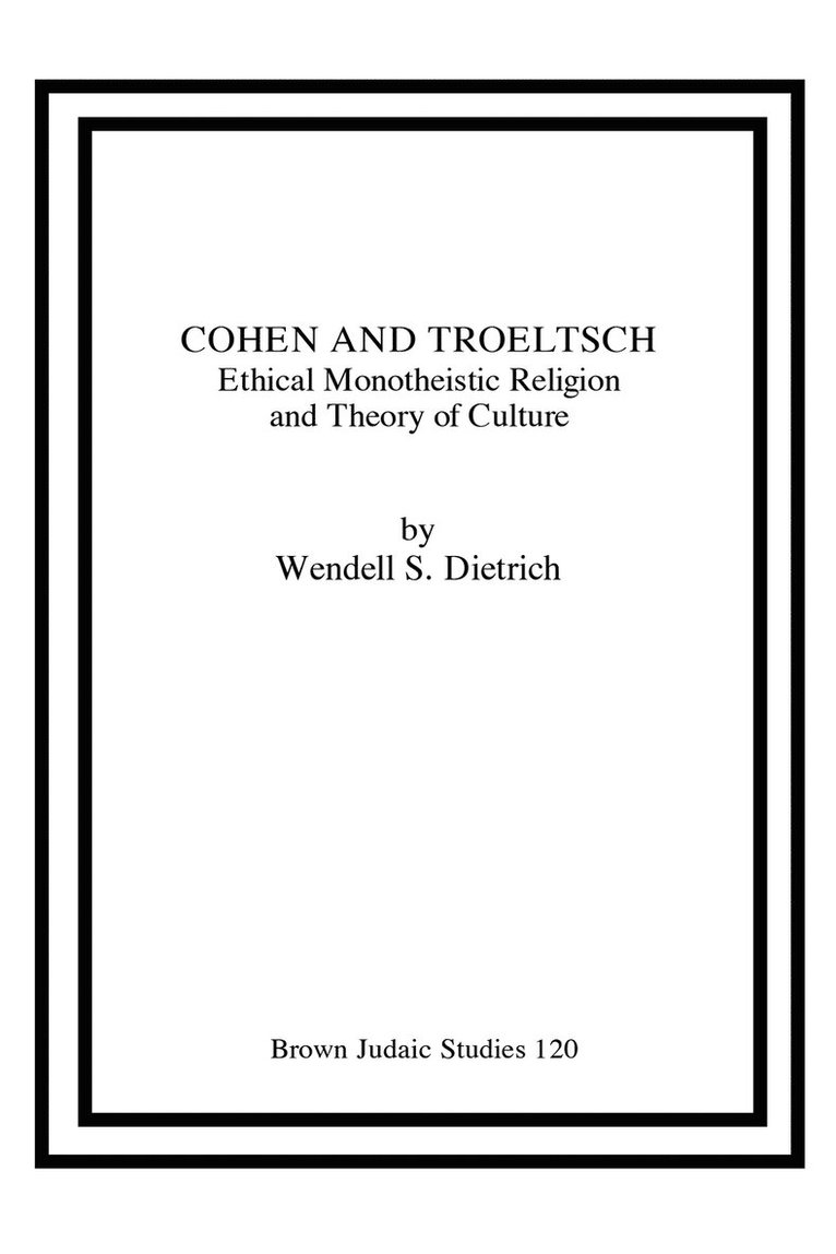 Cohen and Troeltsch 1