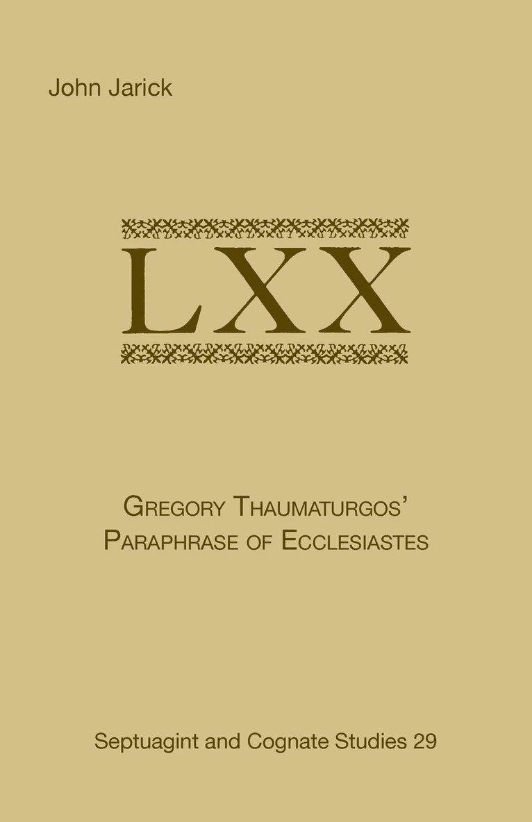 Gregory Thaumaturgo's Paraphrase of Ecclesiastes 1