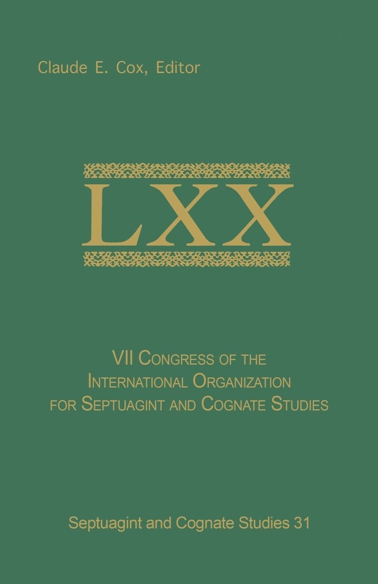 VII Congress of the International Organization for Septuagint and Cognate Studies, Leuven, 1989 1