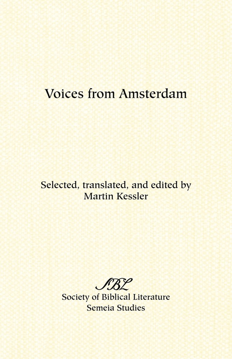 Martin Kessler - Voices from Amsterdam, Häftad