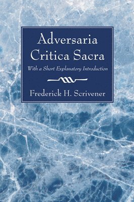 bokomslag Adversaria Critica Sacra