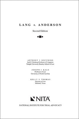 Anthony J. Bocchino - Lang v. Anderson: Case File, Häftad