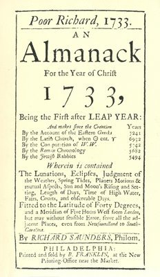 Poor Richard, 1733 an Almanack: For the Year of Christ 1733 1