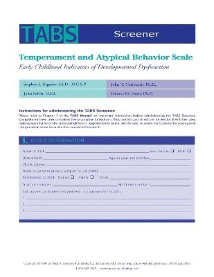 bokomslag Temperament and Atypical Behavior Scale (TABS) Screener