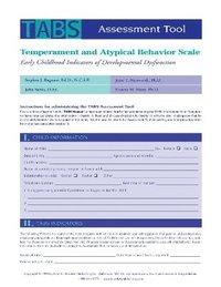 bokomslag Temperament and Atypical Behavior Scale (TABS) Assessment Tool