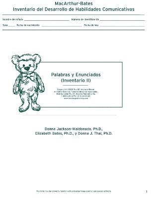 bokomslag Macarthur Communicative Development Inventories (Cdis)  Inventario II: Palabras y Enunciados (Package of 25)