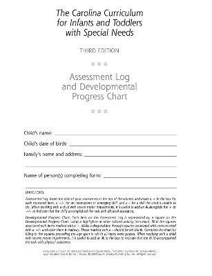 Assessment Log and Developmental Progress Charts for Infants and Toddlers (CCITSN) 1