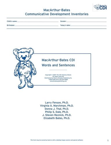 Larry Fenson - MacArthur Communicative Development Inventories (CDIs), Häftad