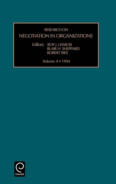 bokomslag Research on Negotiation in Organizations