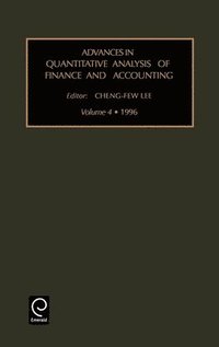 bokomslag Advances in quantitative analysis of finance and accounting