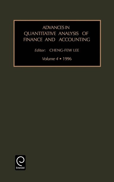 bokomslag Advances in quantitative analysis of finance and accounting