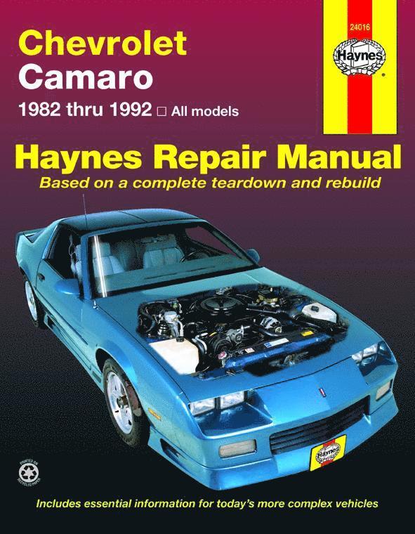 Haynes Publishing, J. H. Haynes - Chevrolet Camaro (1982-1992) Haynes Repair Manual (USA), Häftad