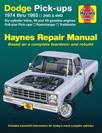 bokomslag Dodge Ramcharger & Trailduster Full-Size Pick-Ups 1974 Thru 1993 Haynes Repair Manual