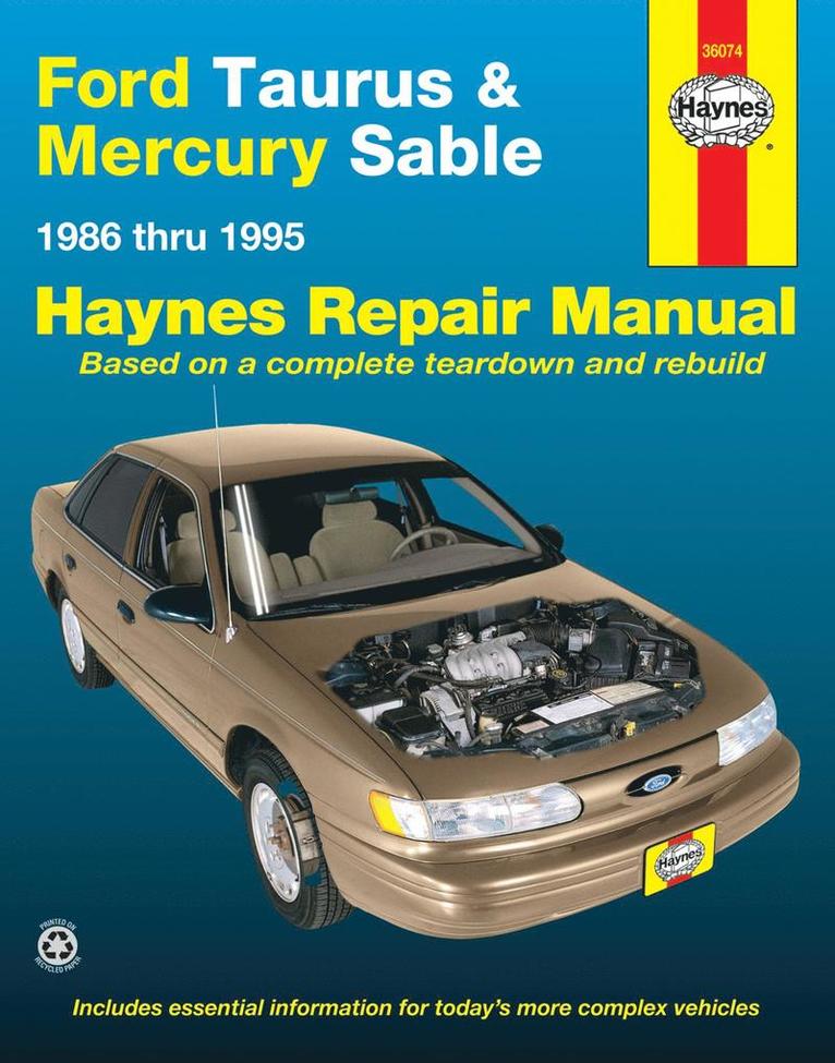 Haynes Publishing, J. H. Haynes - Ford Taurus & Mercury Sable (1986-1995) Haynes Repair Manual (USA), Häftad