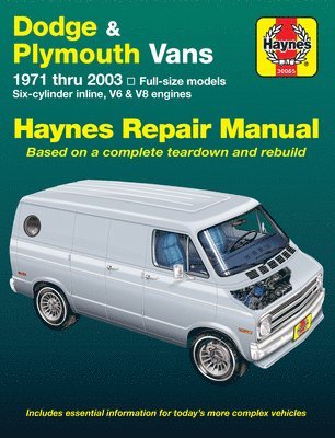 bokomslag Dodge Tradesman, Sportsman & Plymouth Voyager full-size in-line 6, V6 & V8 vans (1971-2003) Haynes Repair Manual (USA)