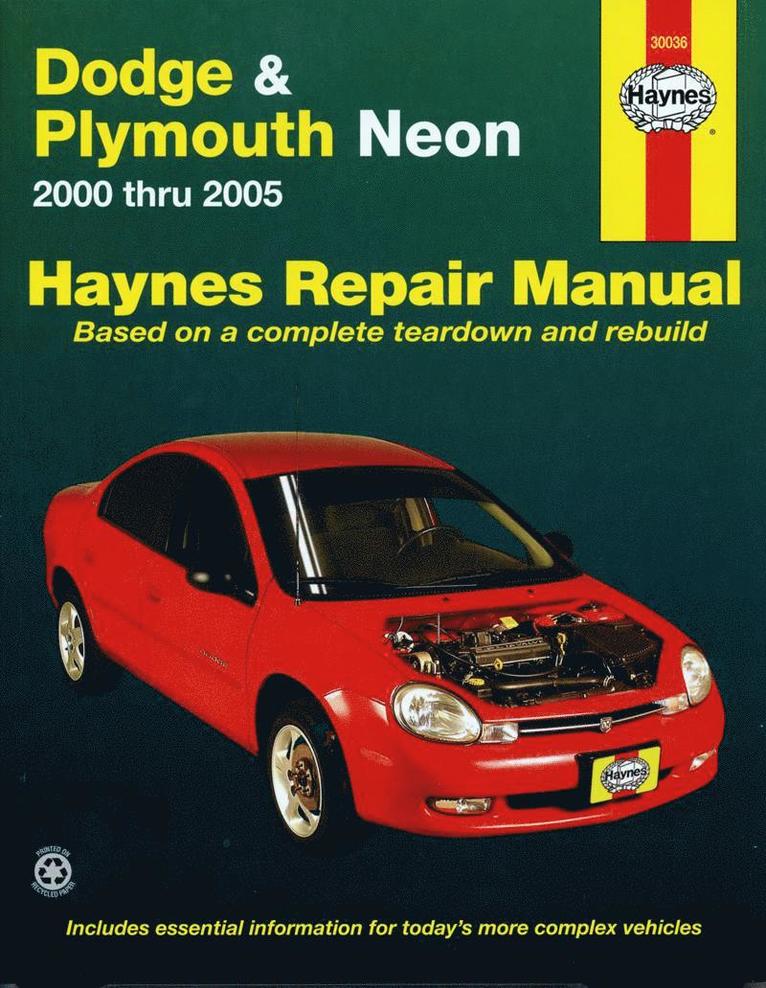 Haynes Publishing, J. H. Haynes - Dodge & Plymouth Neon (2000-2005) Haynes Repair Manual (USA), Häftad