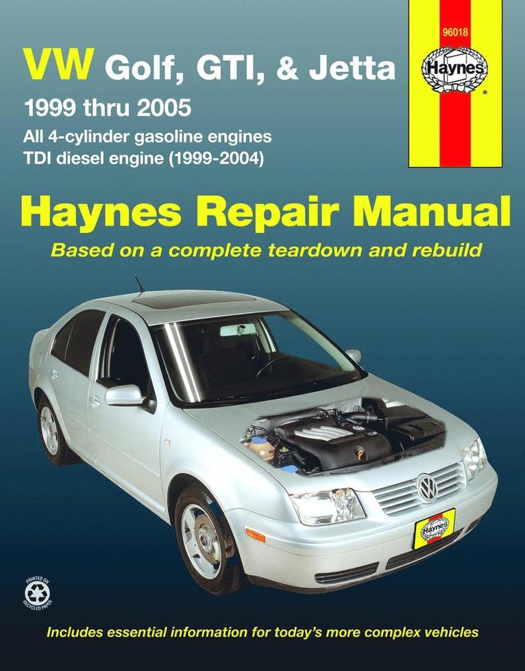 Haynes Publishing, John H. Haynes - VW GOLF, GTI, & JETTA (1999-2005), Häftad