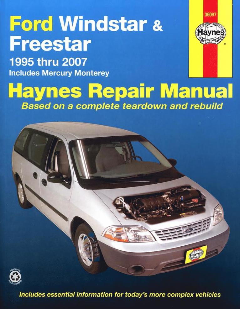 Ford Windstar (1995-2003) & Freestar & Mercury Monterey (2004-2007) Haynes Repair Manual (USA)