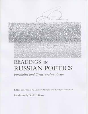 Readings in Russian Poetics 1