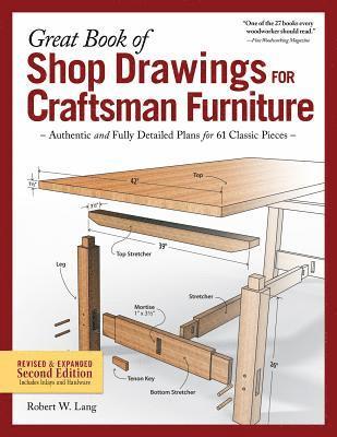 Robert W. Lang - Great Book of Shop Drawings for Craftsman Furniture, Revised & Expanded Second Edition: Authentic and Fully Detailed Plans for 61 Classic Pieces, Inbunden
