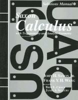 bokomslag Solutions Manual for Saxon Calculus with Trigonometry and Analytic Geometry