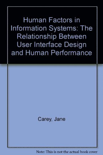 Jane Carey - Human Factors in Information Systems, Inbunden