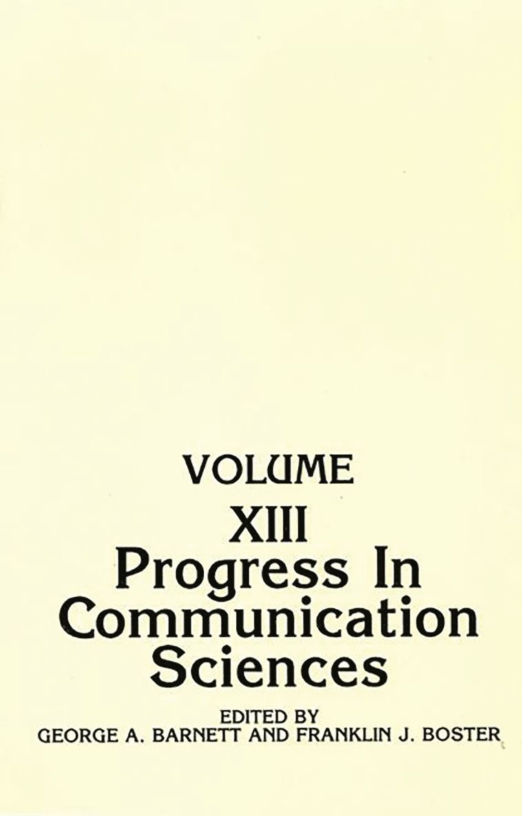 Franklin J. Boster, George Barnett, Franklin J. Bostner - Progress in Communication Sciences, Häftad
