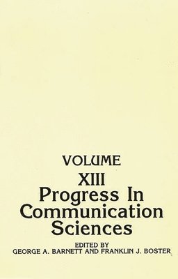 Progress in Communication Sciences 1