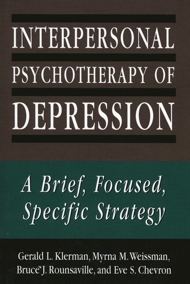 bokomslag Interpersonal Psychotherapy of Depression